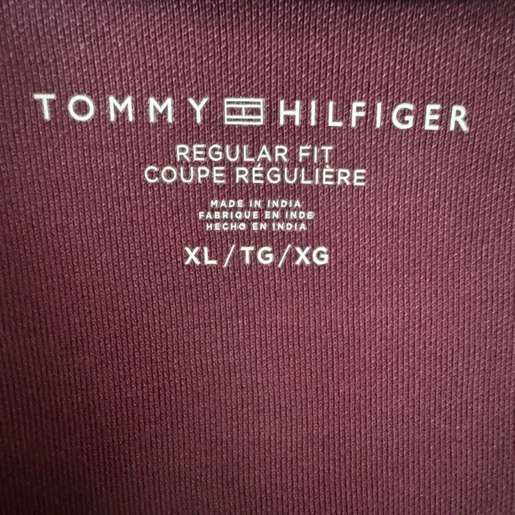 Tommy Hilfiger Men's Polo Shirt XL Burgundy Cotton Regular Fit - Picture 7 of 9